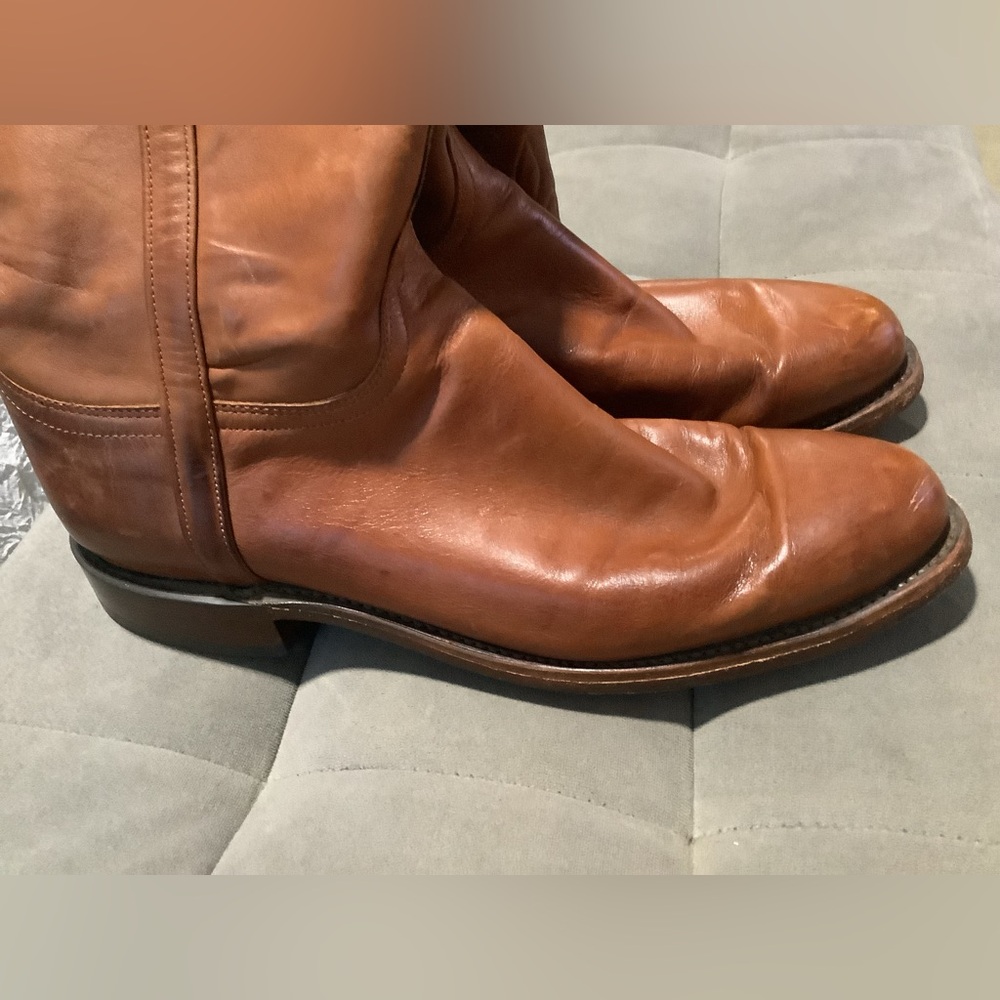 Lucchese Vintage Honey Rose Tall Leather Boots Size 11 - Picture 11 of 16